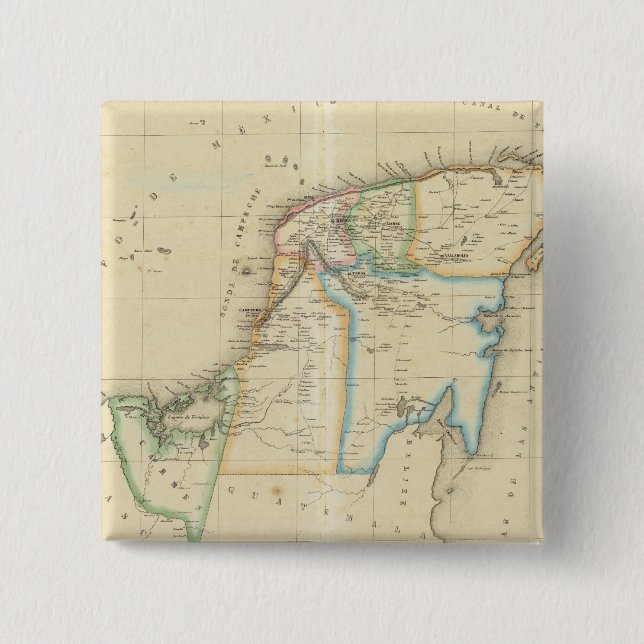 Macaron Carré 5 Cm Yucatan, Mexique (Devant)