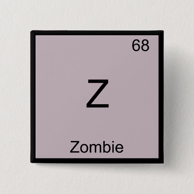 Macaron Carré 5 Cm Z - Zombie Funny Chimie Élément Symbole T-shirt (Devant)