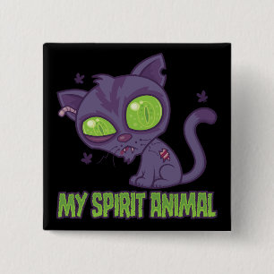 Macaron Carré 5 Cm Zombie Kitten Est Mon Animal Spirituel