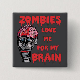 Macaron Carré 5 Cm Zombies Love Cerveau