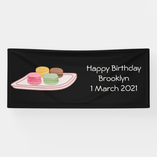Macaron cartoon illustration banner (Horizontal)