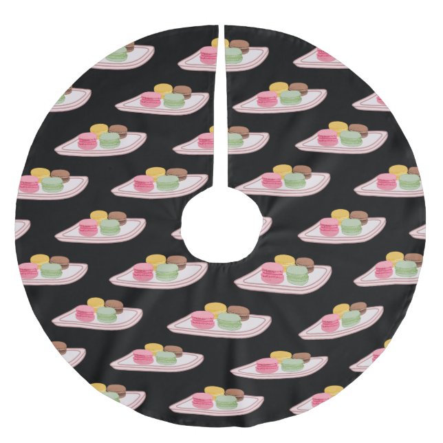 Macaron cartoon illustration  brushed polyester tree skirt (Front)