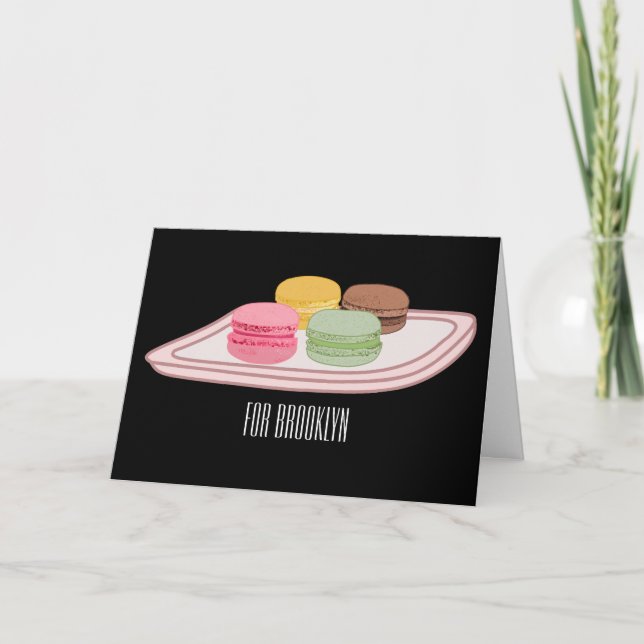 Macaron cartoon illustration  card (Front)