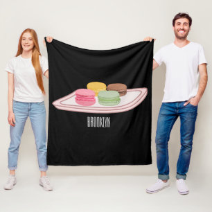 Macaron cartoon illustration fleece blanket