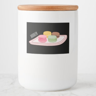 Macaron cartoon illustration  food label