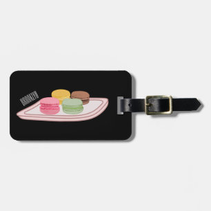 Macaron cartoon illustration luggage tag