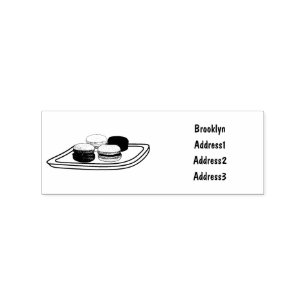 Macaron cartoon illustration rubber stamp