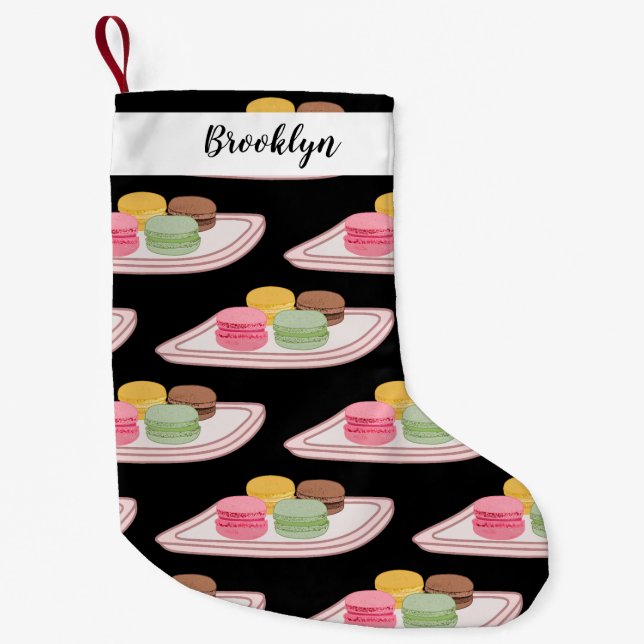 Macaron cartoon illustration small christmas stocking (Front)