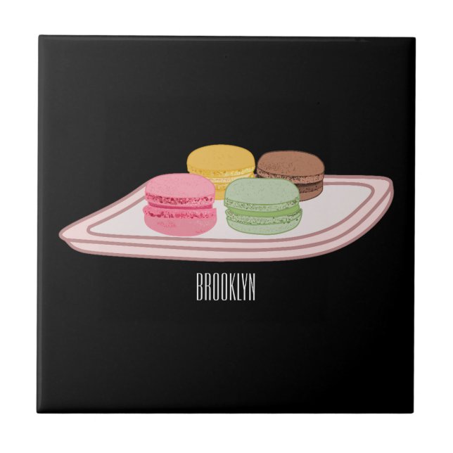 Macaron cartoon illustration  tile (Front)