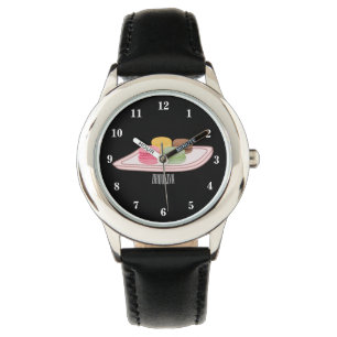 Macaron cartoon illustration  watch