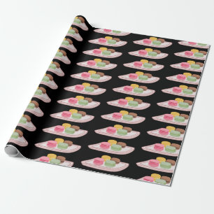 Macaron cartoon illustration  wrapping paper