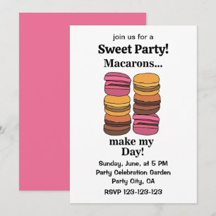 Macaron Colourful Sweet Party Invitation