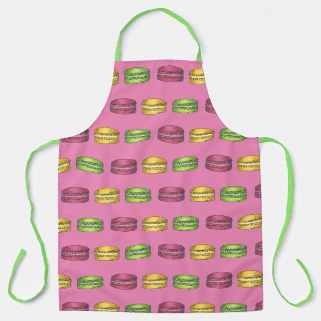 Macaron Cookies French Pastry Food Bakery Cafe Apron (Front)