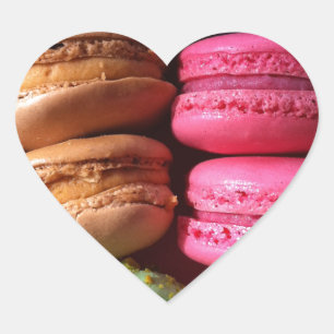 macaron cookies heart sticker