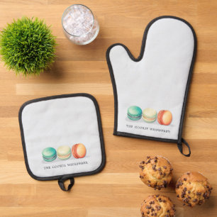 Macaron Cookies Home Baker Gift Idea Oven Mitt & Pot Holder Set