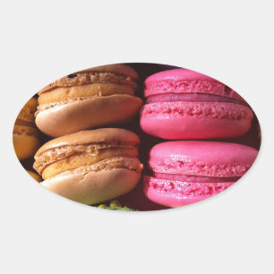 macaron cookies oval sticker