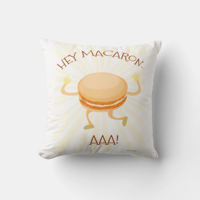 Macaron Dance Cookie Cute Cartoon Slogan  Throw Pillow (Front)