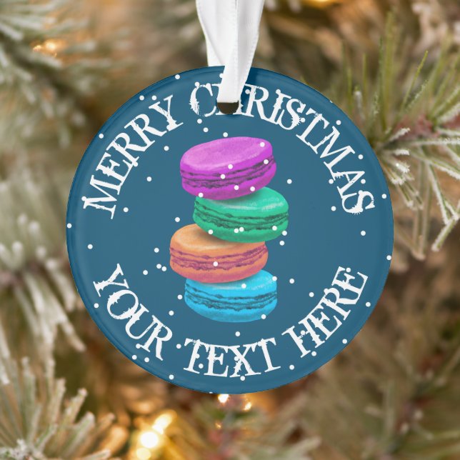 Macaron français personnalisé photo de Noël (Arbre)