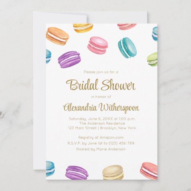 Macaron French Bridal Shower Invitation (Front)