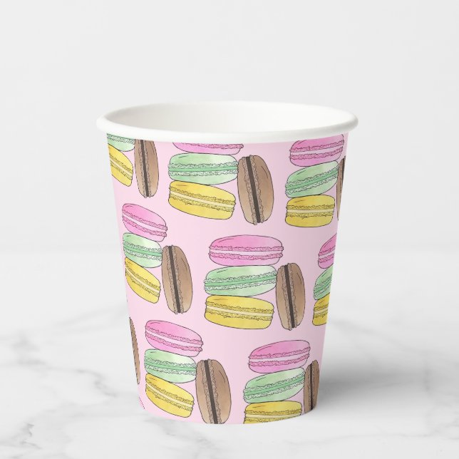 Macaron French Pastry Cookies Macarons Patisserie Paper Cups (Front)