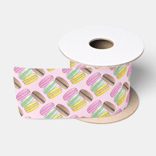 Macaron French Pastry Cookies Macarons Patisserie Satin Ribbon (Spool)