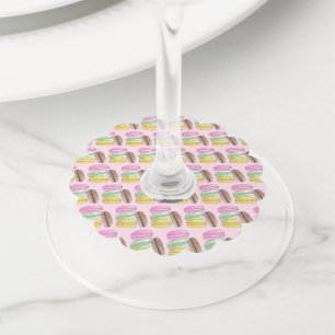 Macaron French Pastry Cookies Macarons Patisserie Wine Glass Tag