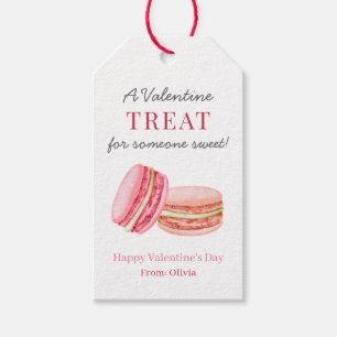 Macaron Happy Valentine's Day Sweet Treat Favors  Gift Tags