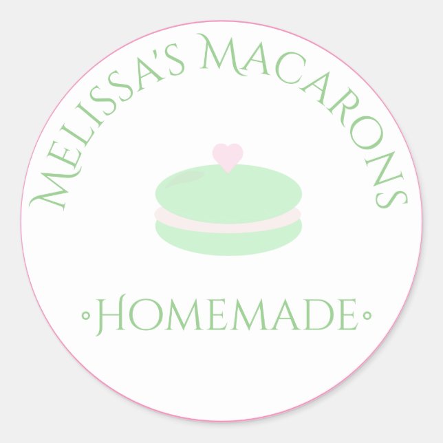 Macaron Heart Logo Stickers Boulangerie maison (Devant)