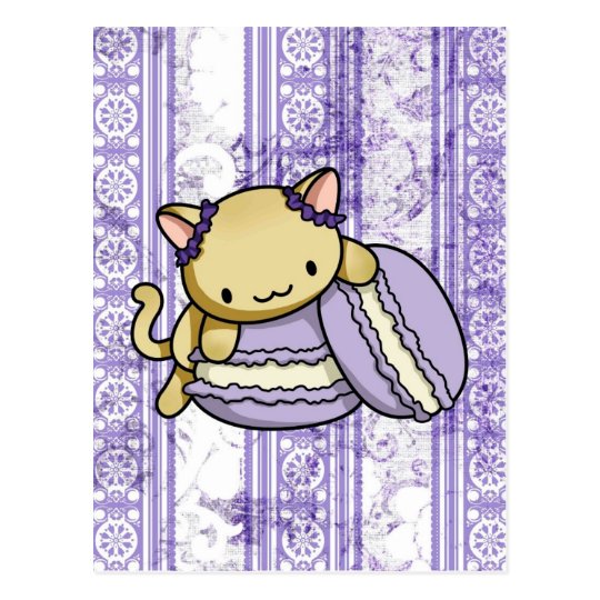 Macaron Kitty Postcard