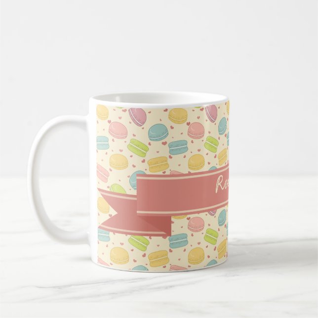 Macaron Love with Ribbon Coffee Mug (Left)