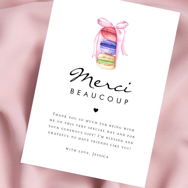 Macaron Merci Beaucoup Baby Shower Français (Créateur téléchargé)