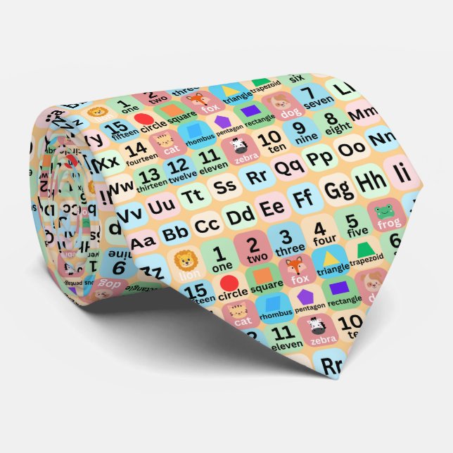Macaron Party Fun Education Tie (Rolled)
