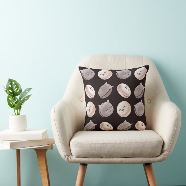 Macaron Pattern Throw Pillow (Chair)