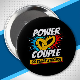 Macaron Rond 10 Cm 60th Anniversary Married Couples 60 Years Strong