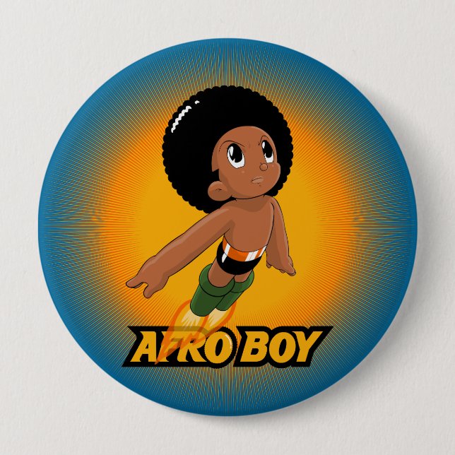 Macaron Rond 10 Cm AfroBoy ! (Devant)