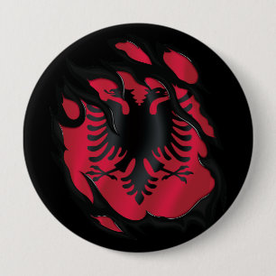Macaron Rond 10 Cm Albanie Drapeau déchiré