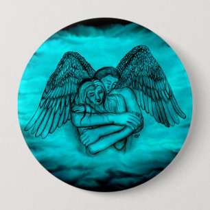 Macaron Rond 10 Cm Angel Eros en amour, design noir et vert