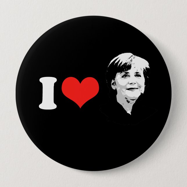 Macaron Rond 10 Cm Angela Merkel (Devant)