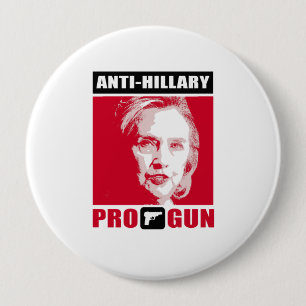 Macaron Rond 10 Cm Anti-Hillary et Pro-Arme à feu - - Anti-Hillary -