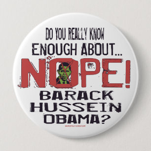 Macaron Rond 10 Cm Anti Obama bouton de Nope
