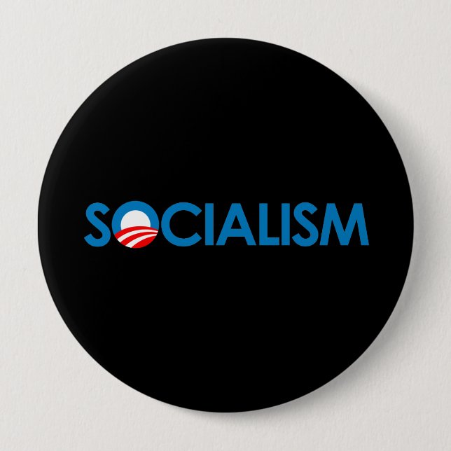 Macaron Rond 10 Cm Anti-Obama - socialisme (Devant)