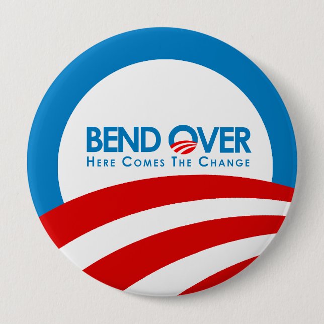 Macaron Rond 10 Cm Anti-Obama - Un virage pour le changement (Devant)