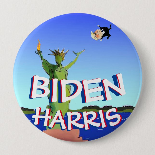 Macaron Rond 10 Cm Anti Trump Joe Biden Harris Vote Democrat 2020 (Devant)