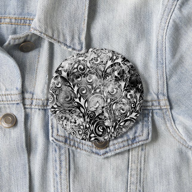 Macaron Rond 10 Cm Arbre De Vie - Spirales Feuille Grunge Style 1 (En situation)