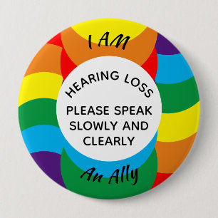 Macaron Rond 10 Cm Arc-en-ciel LGBT+ Ally Géométrique difficile à ent