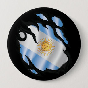 Macaron Rond 10 Cm Argentine déchiré le drapeau