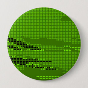 MACARON ROND 10 CM ART RETRO POINTS DE NEON DE LIME VERT
