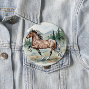 Macaron Rond 10 Cm Astrid Tolting Cheval islandais aquarelle