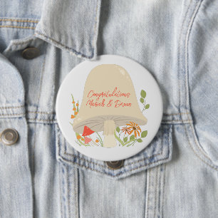 Macaron Rond 10 Cm Baby shower de champignons des bois