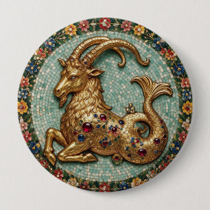 Macaron Rond 10 Cm Bague exceptionnelle Capricorne 3 D en or mosaïque